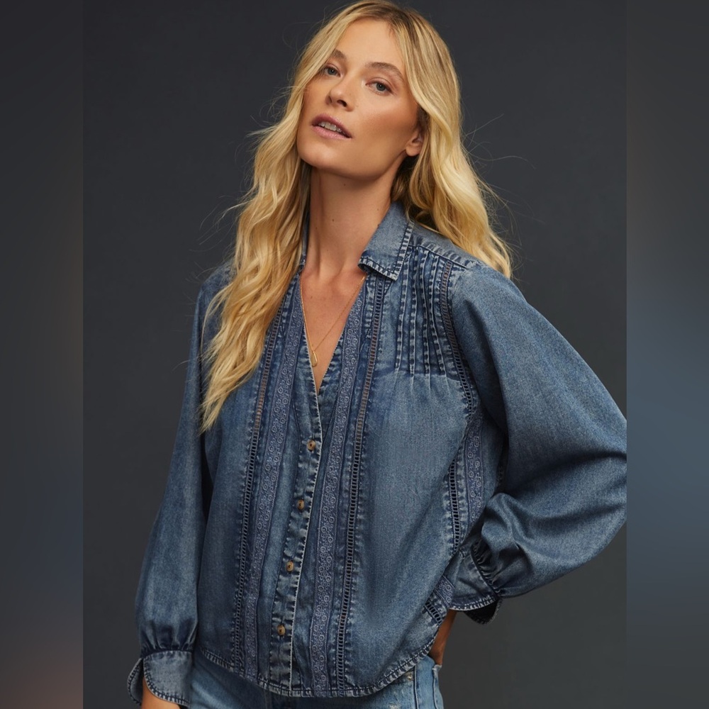 Pilcro Pintuck Peasant Blouse